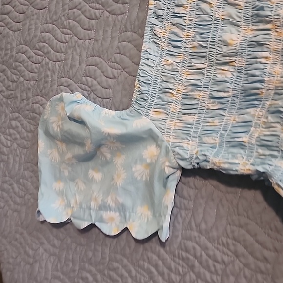 Simply Southern Size Medium Womens Light Blue With Daisies Dress - Picture 12 of 15